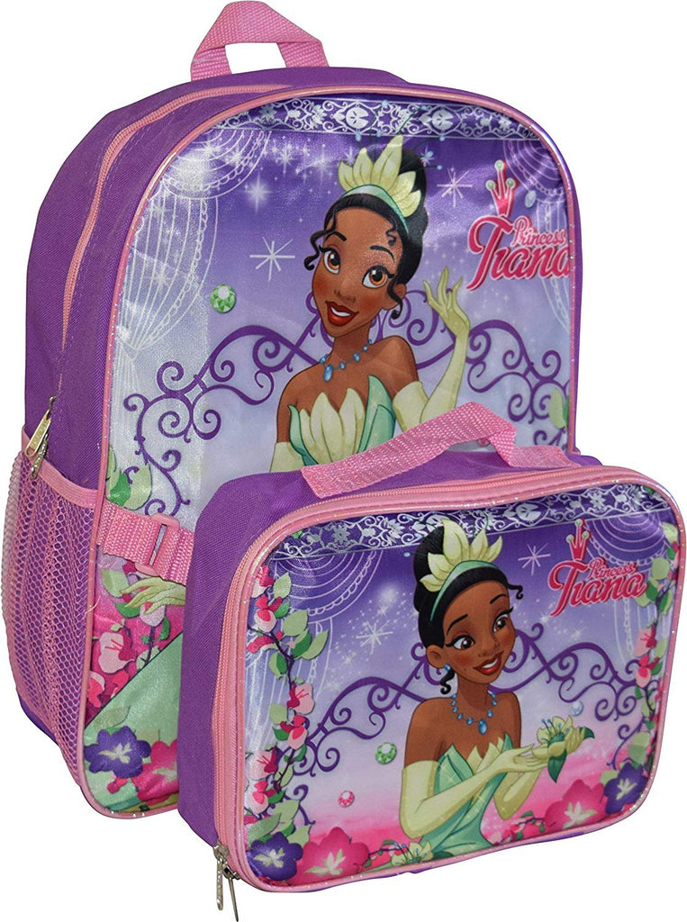 Princess Girl's Tiana 16" Backpack W/ Detachable Lunch Box