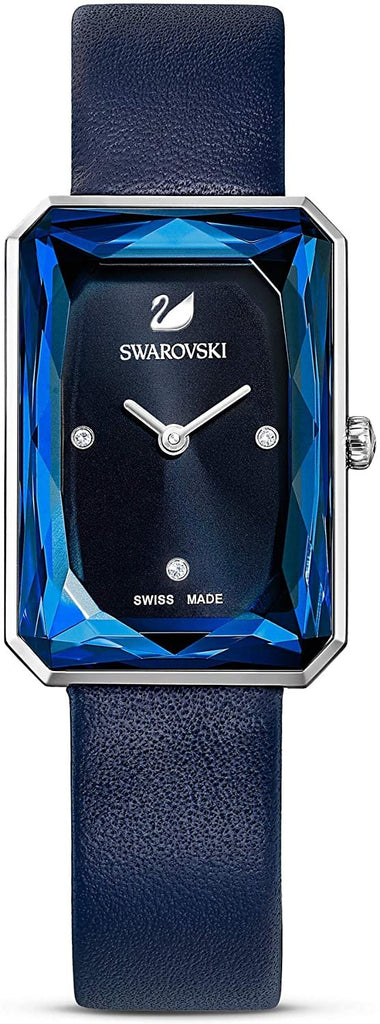 Swarovski Uptown Watch 5547713 Blue Leather Stainless Steel