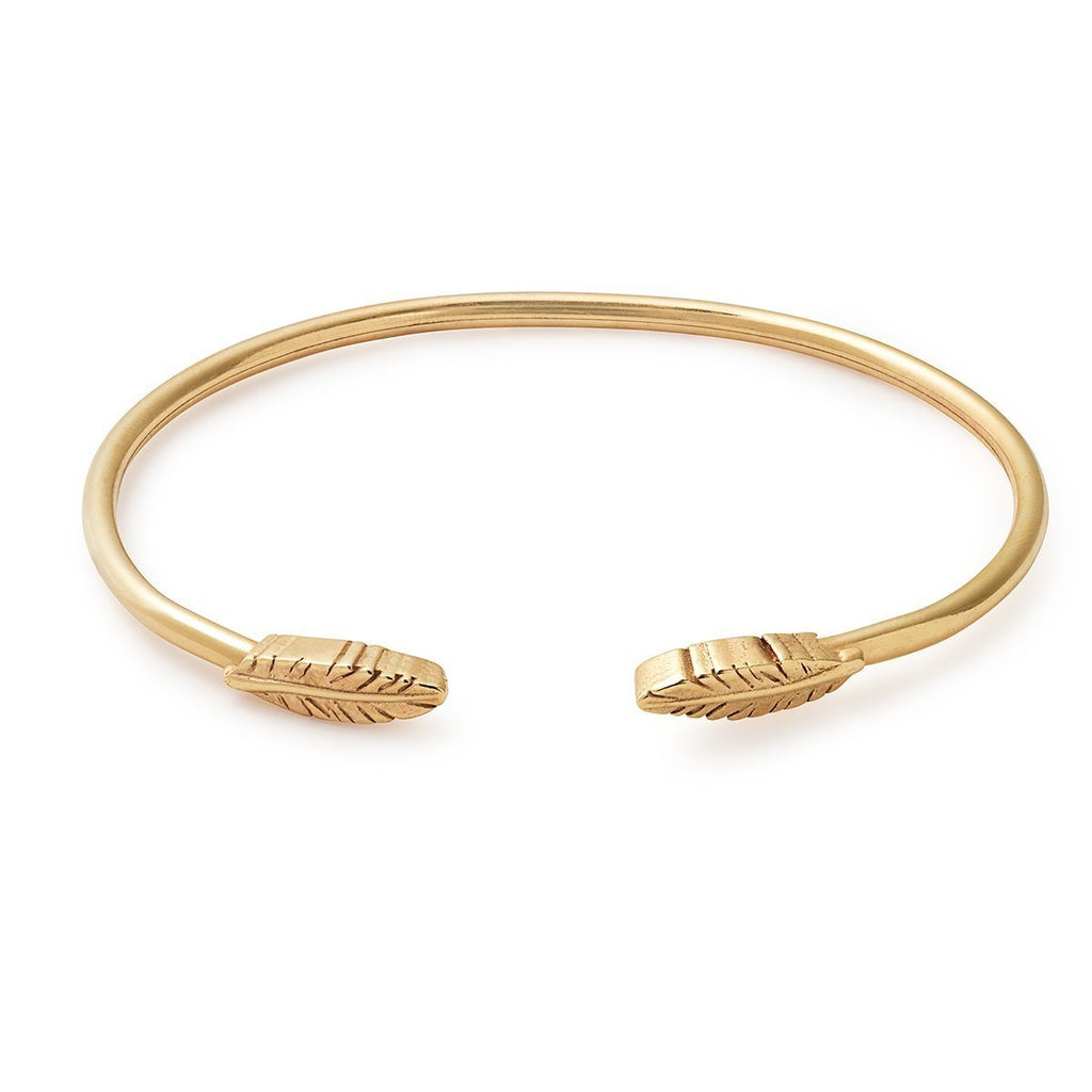 Alex and Ani Women's Feather Cuff Bracelet, 14kt Gold Plated