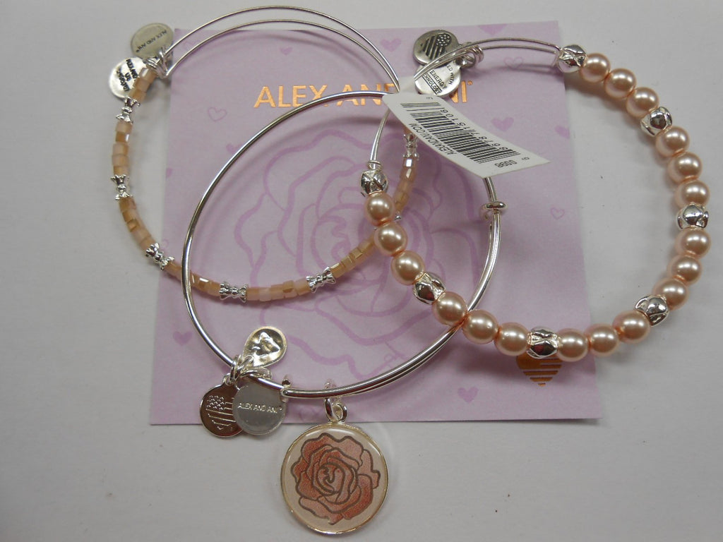 Alex and Ani Womens Art Infusion Rose Bracelet Set of 3