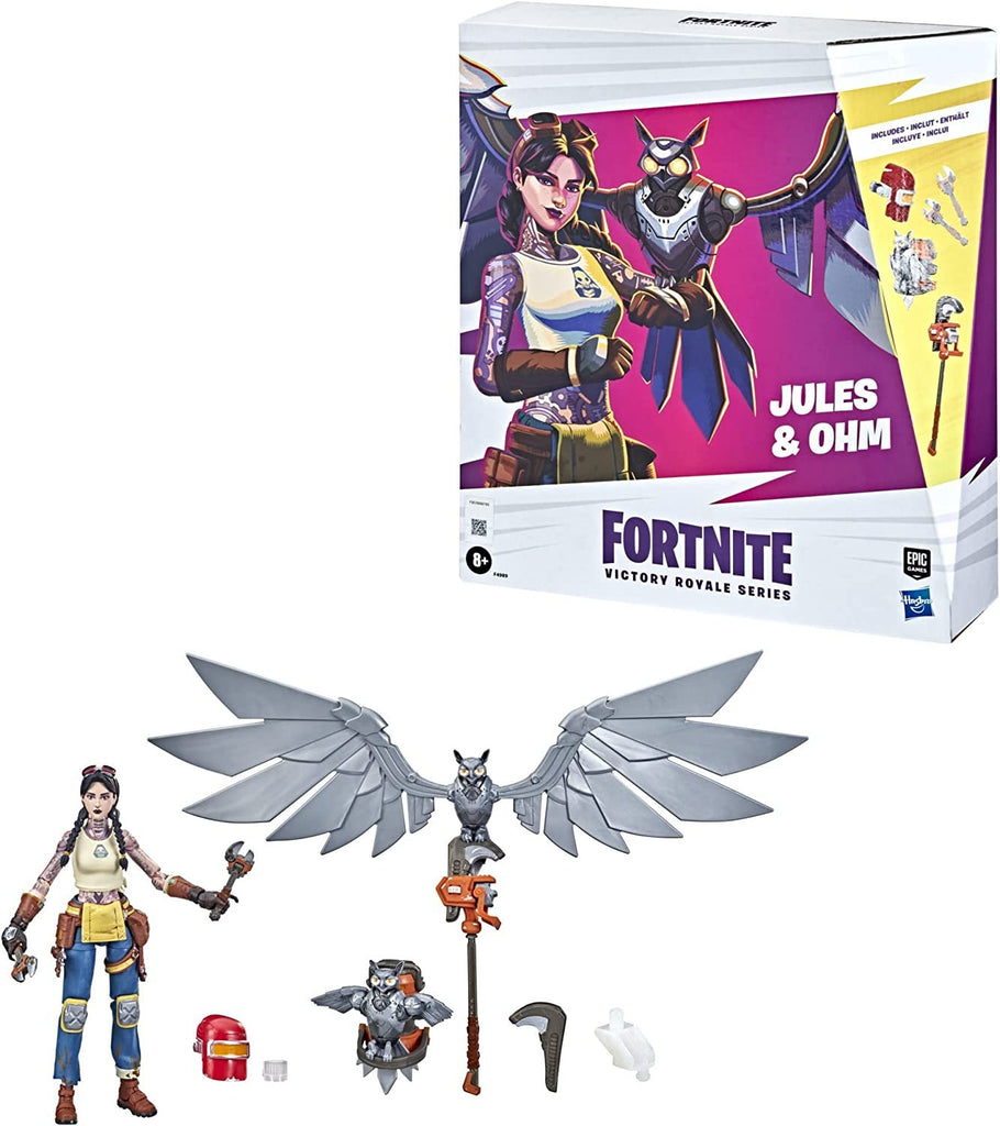 FORTNITE Hasbro Victory Royale Series Jules and Ohm Deluxe Pack Collectible Action Figures with Accessories - Ages 8 and Up, 6-inch (Amazon Exclusive)