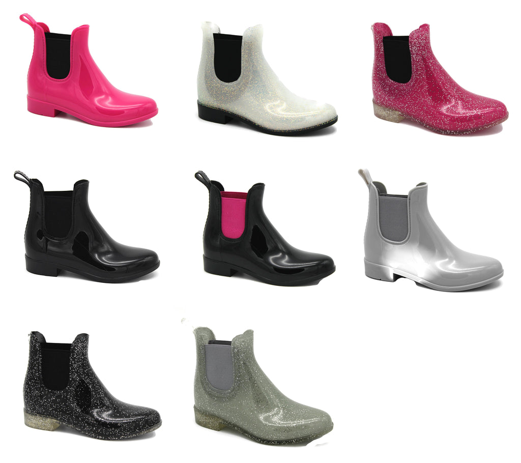 Storm Kidz Girls Booties Rainboots - Chelsea Boots Kids Little Kid/Big Kid Waterproof with Handle