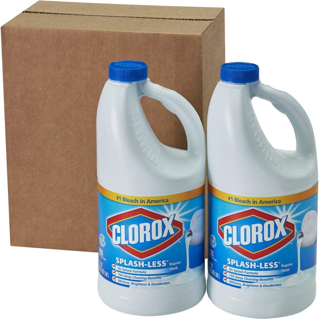 Clorox Splash-Less Bleach, Regular, 2 Pack of 55 fl oz each/ 110 Ounces Total