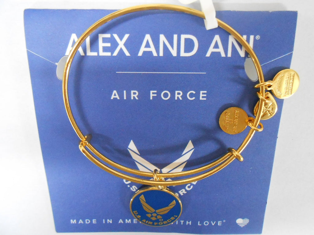 Alex and Ani Armed Forces US Air Force Expandable Wire Bangle Charm Bracelet