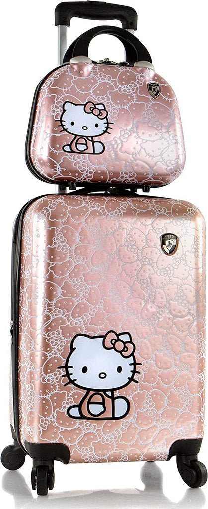 Hello Kitty Luggage and Beauty Case Set 21 Inch Hard Sided Expandable Spinner Luggage for Kids - 2 Pcs Set