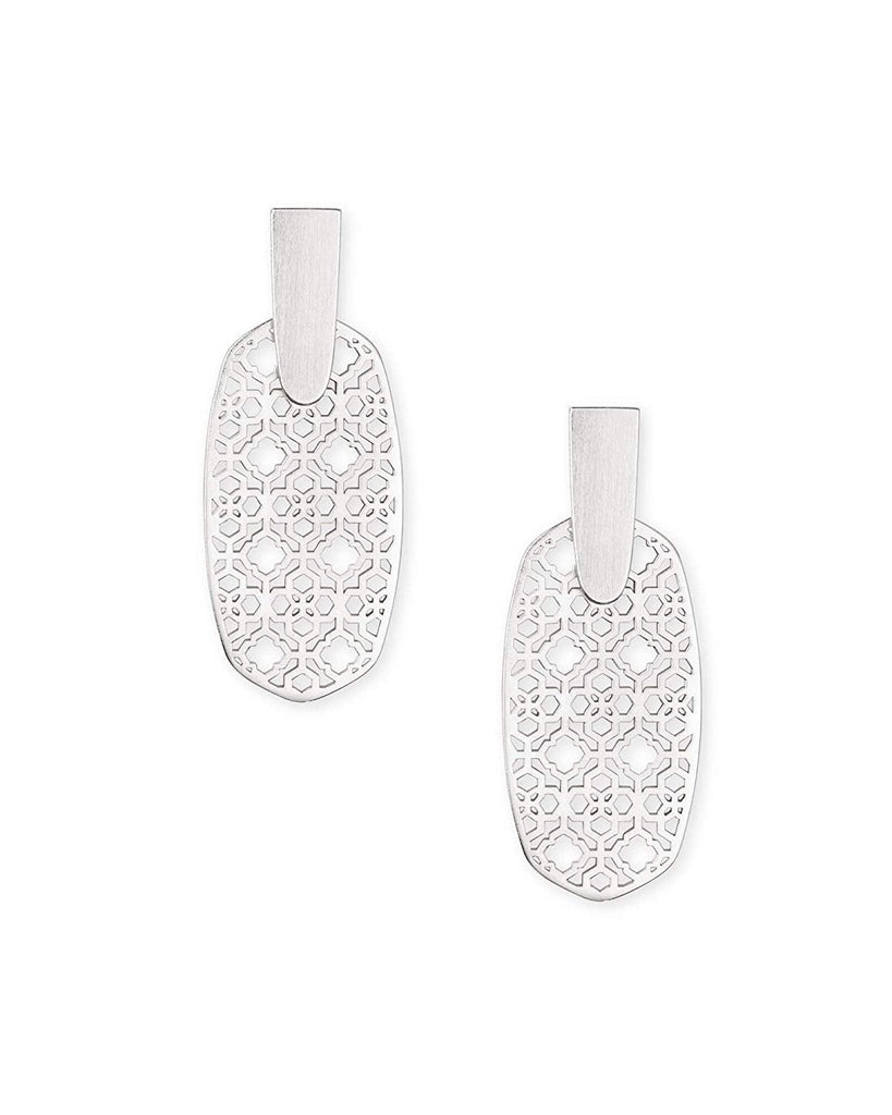 Kendra Scott Bright Silver Filigree Aragon Drop Earrings