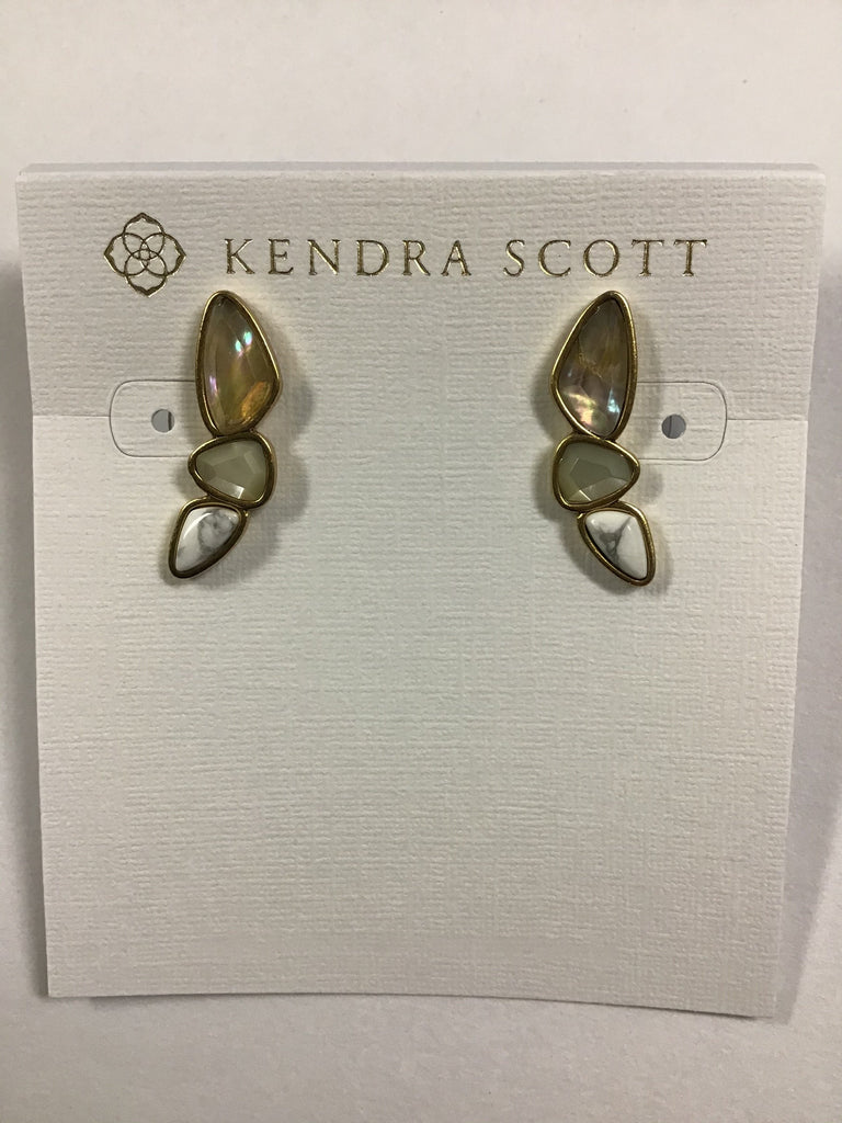 Kendra Scott Ivy Ear Climber, Vintage Gold White Mix