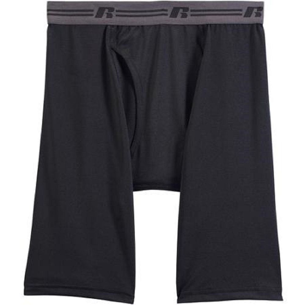 Russell Mens Sport Perfromance 4-pack Long Leg Boxer Briefs In Famous Brand Packs