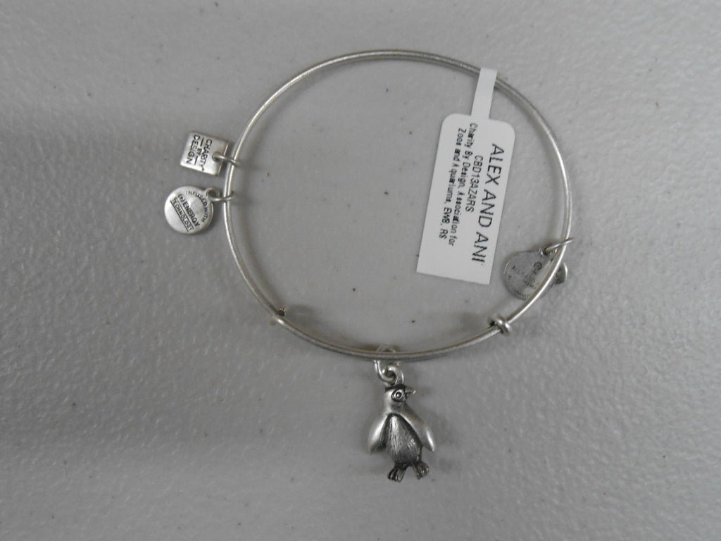 Alex and Ani Women's Penguin Charm Bangle Rafaelian Silver Finish One Size