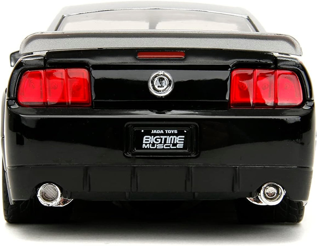 Big Time Muscle 1:24 2008 Ford Shelby GT-500KR Die-Cast Car, Toys for Kids and Adults(Black/Silver)