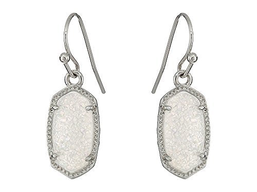 Kendra Scott Women's Lee Earring Rhodium/Iridescent Drusy Earring