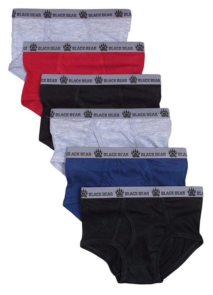 Black Bear Boys' Underwear Briefs (Pack of 6)