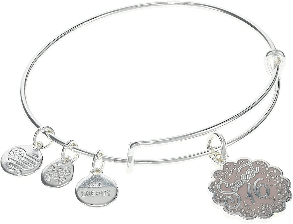 Alex and Ani Celebrate Sweet 16 Bracelet Shiny Silver One Size