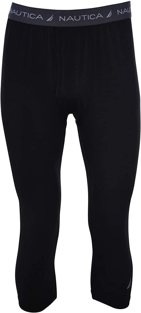 Nautica Menâ€™s 3/4 Compression Pants Dry Cool Sports Baselayer Running Workout Active Tights Leggings Yoga Athletic Spandex