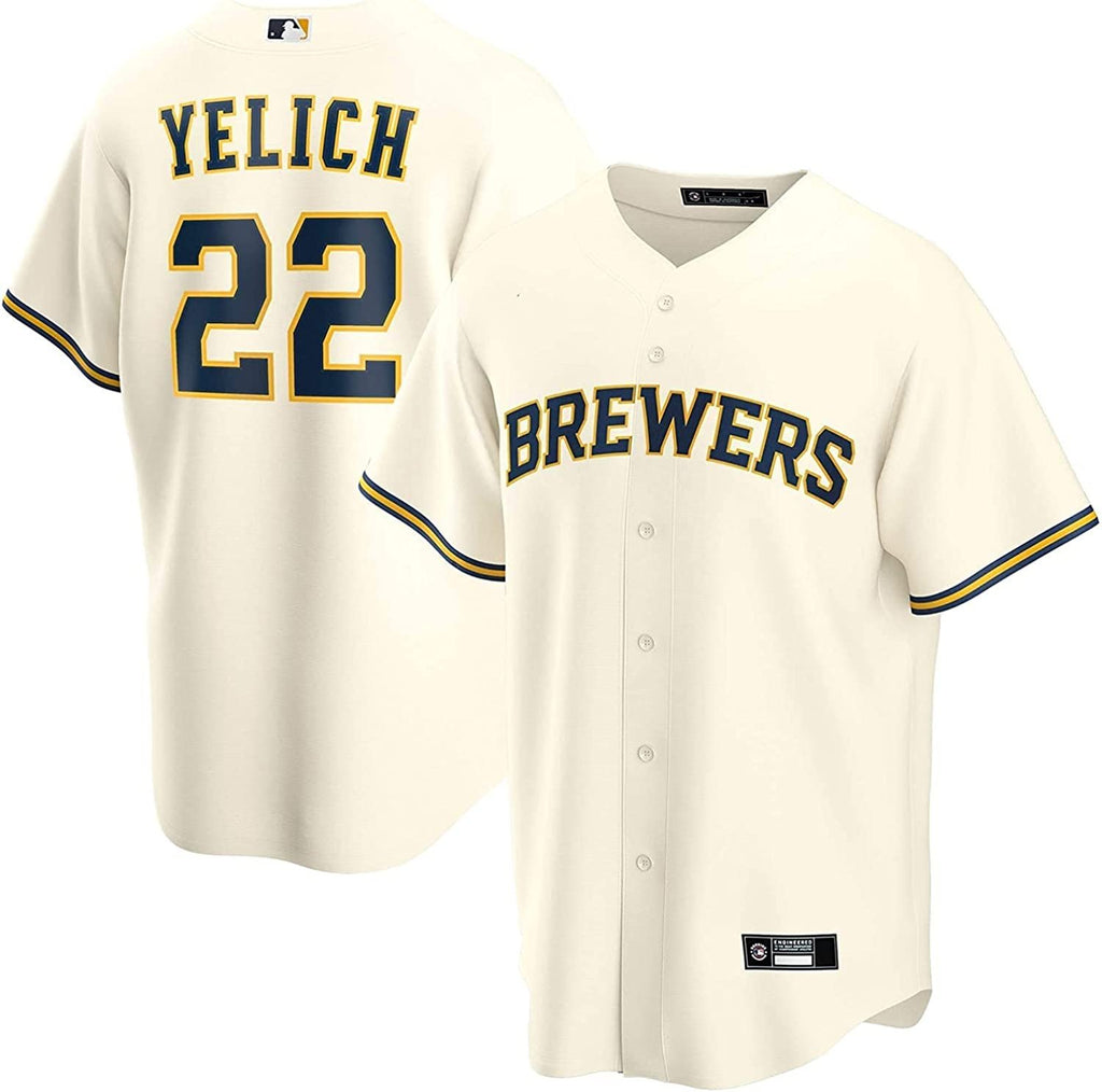 Outerstuff Youth 8-20 Christian Yelich Milwaukee Brewers #22 Cream Home Player Jersey