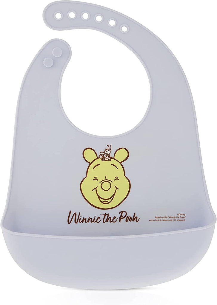 Disney 2-Pack Unisex Baby & Toddler Silicone Bibs with Food Catcher, Soft Waterproof Feeding Accessories