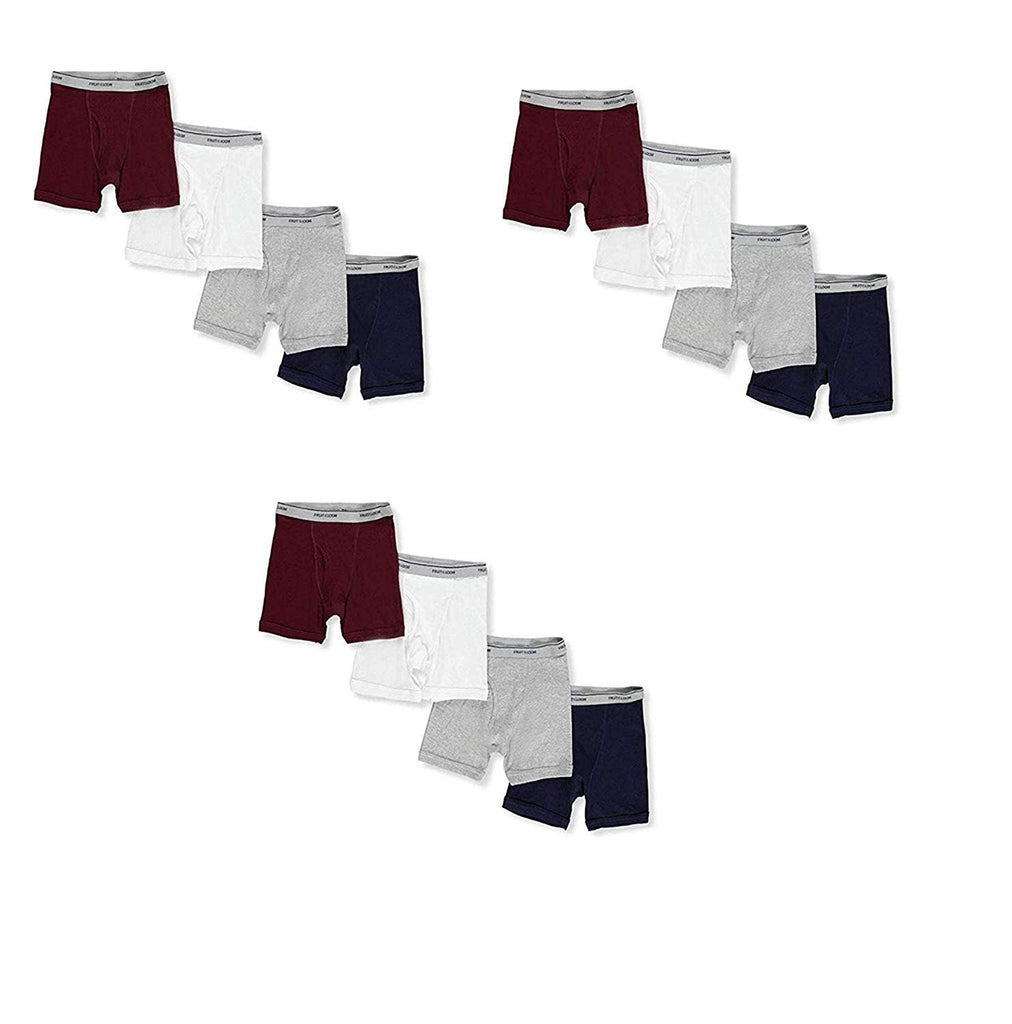 Fruit of the Loom Big Boys' 12-Pack Cotton Boxer Briefs