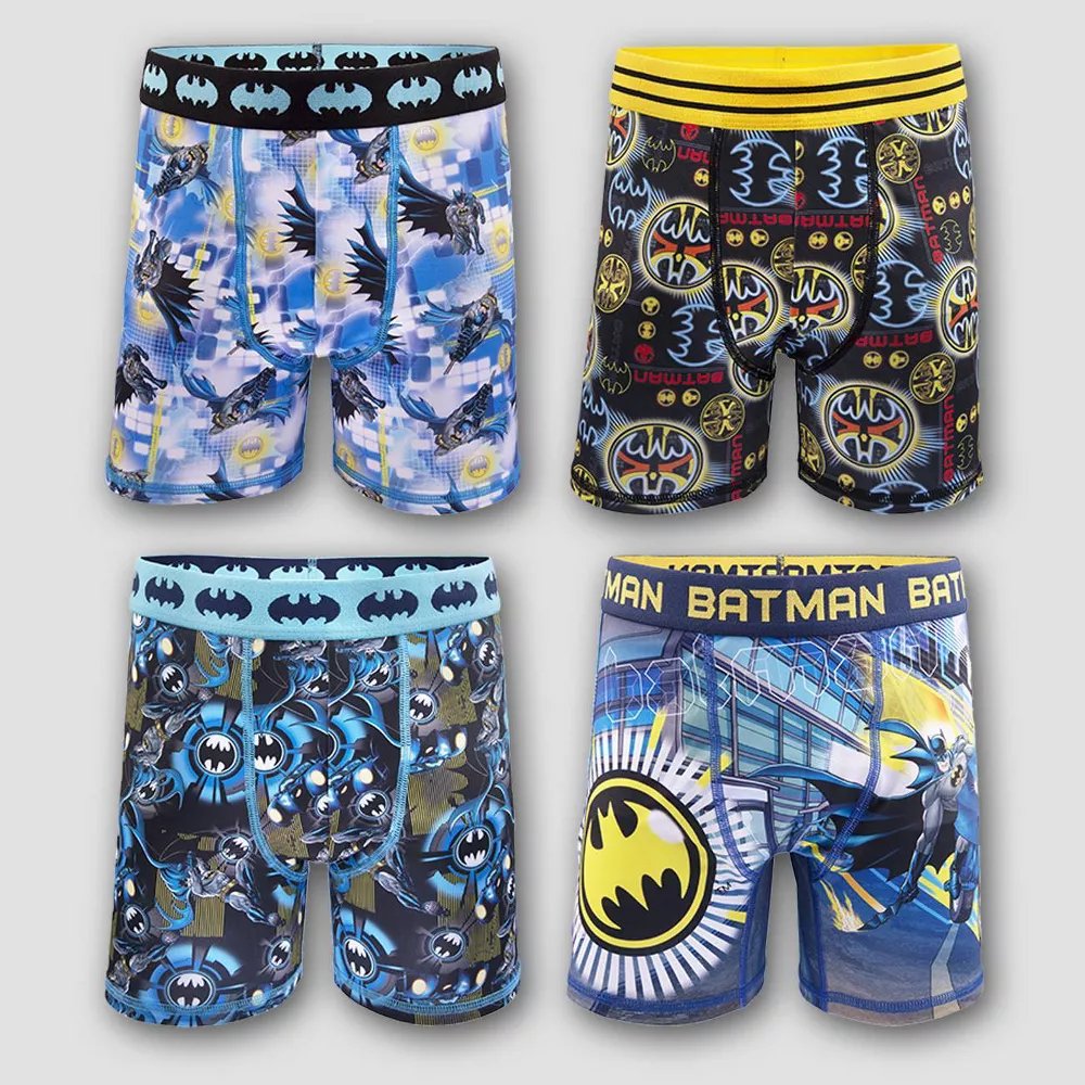 Batman Boys' 4pk Athletic Boxer Briefs Underwear