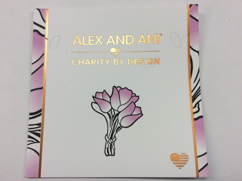 Alex and Ani Womens Charity by Design Pink Tulips Bangle