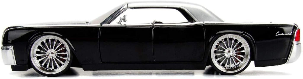 Jada 1963 Lincoln Continental Black with Silver Top 1/24 Diecast Model Car 99553