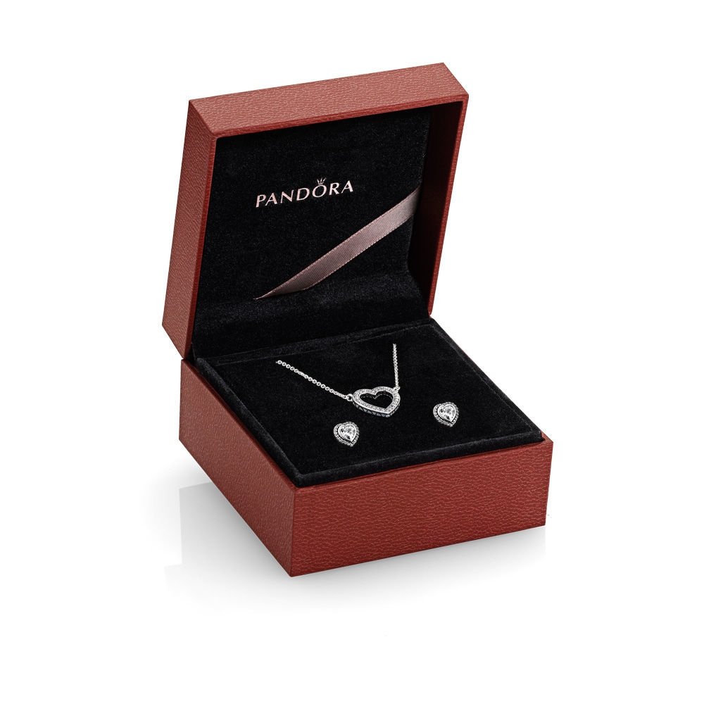 PANDORA Loving Hearts Jewelry Gift Set Necklace and Earrings B800425