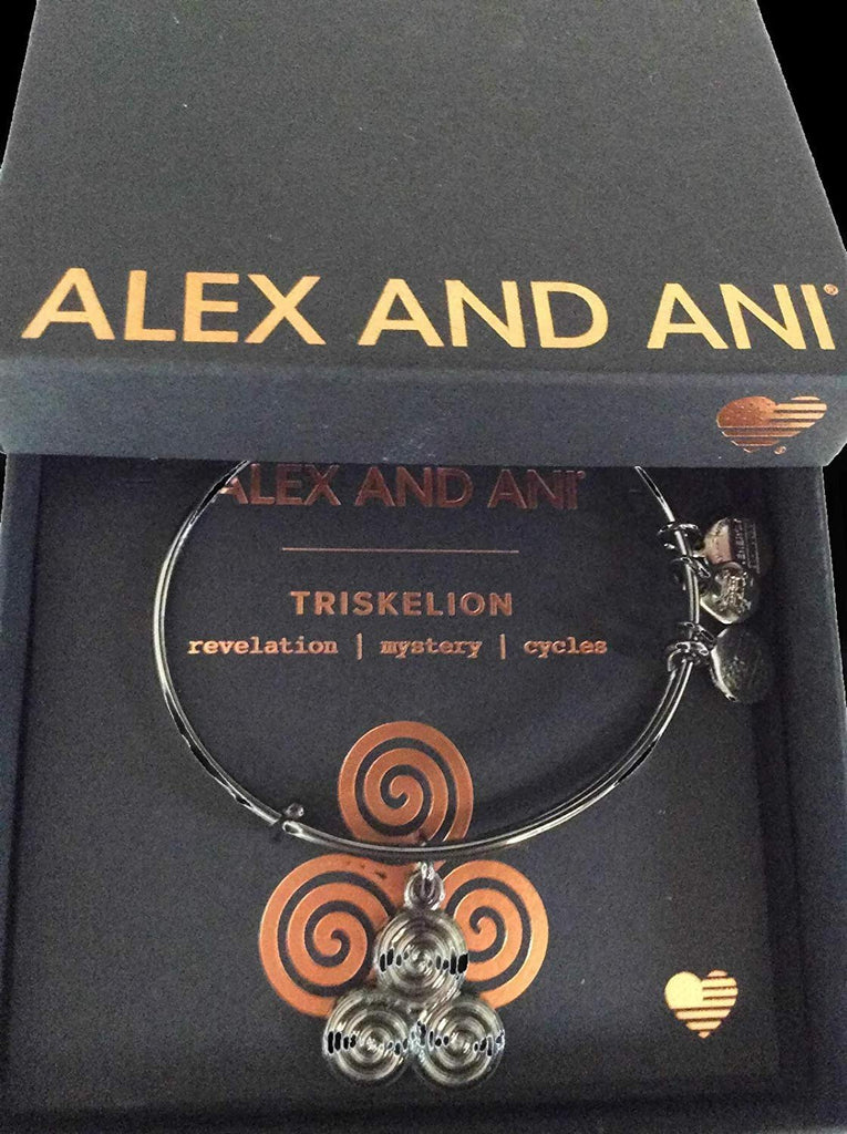 Alex and Ani Triskelion Bangle Bracelet Midnight Silver NWTBC