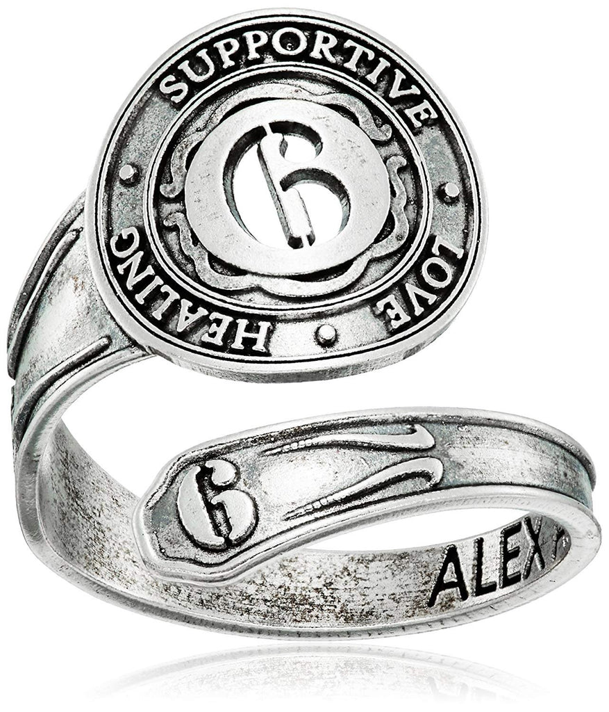 Alex and Ani "Numerology" Number, Sterling Silver Spoon Ring, Size 7-9