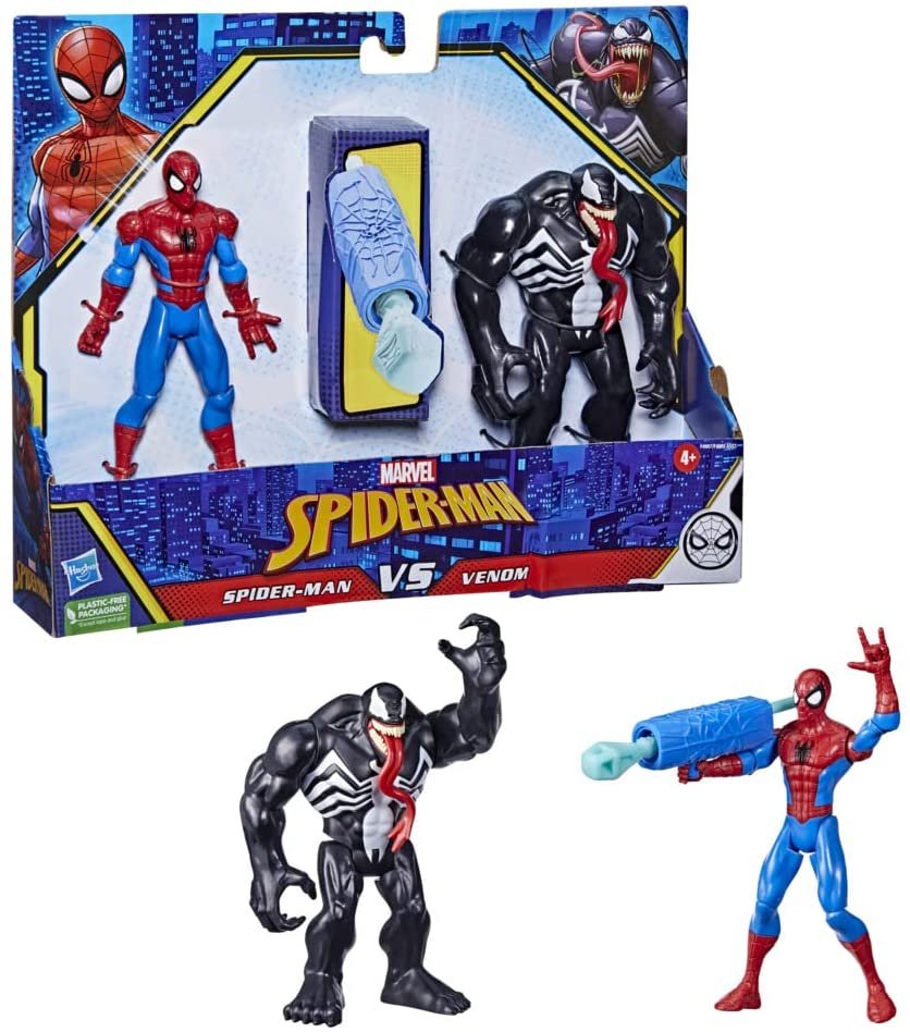 Spider-Man Marvel Vs Venom Battle Packs, 6-Inch-Scale and Venom Action Figure 2-Pack, Toys for Kids Ages 4 and Up