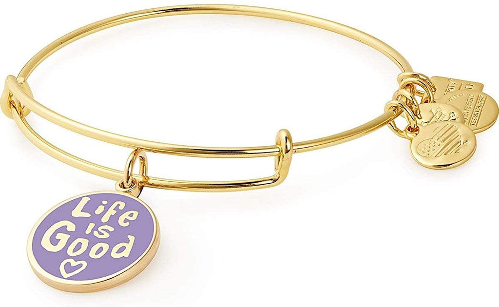 Alex and Ani Women's Charity by Design Life is Good II Bangle Bracelet, Shiny Gold