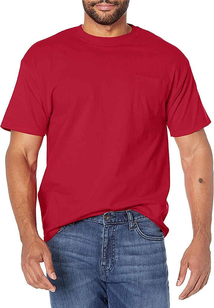 Hanes Men's Pocket Tshirts 6-Pack Slightly Imperfect Soft Breathable Cool Comfort Random Colors (S-3X) COLORS VARY