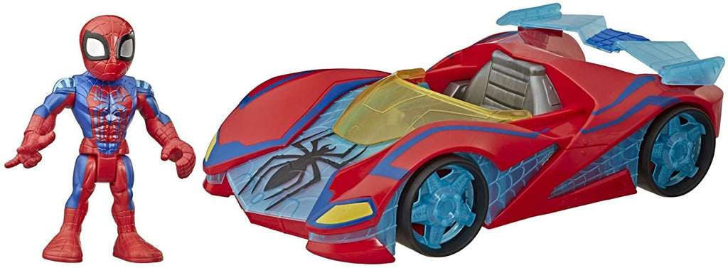 Super Hero Adventures Playskool Heroes Marvel Spider-Man Web Racer, 5-Inch Figure and Vehicle Set, Collectible Toys for Kids Ages 3 and Up