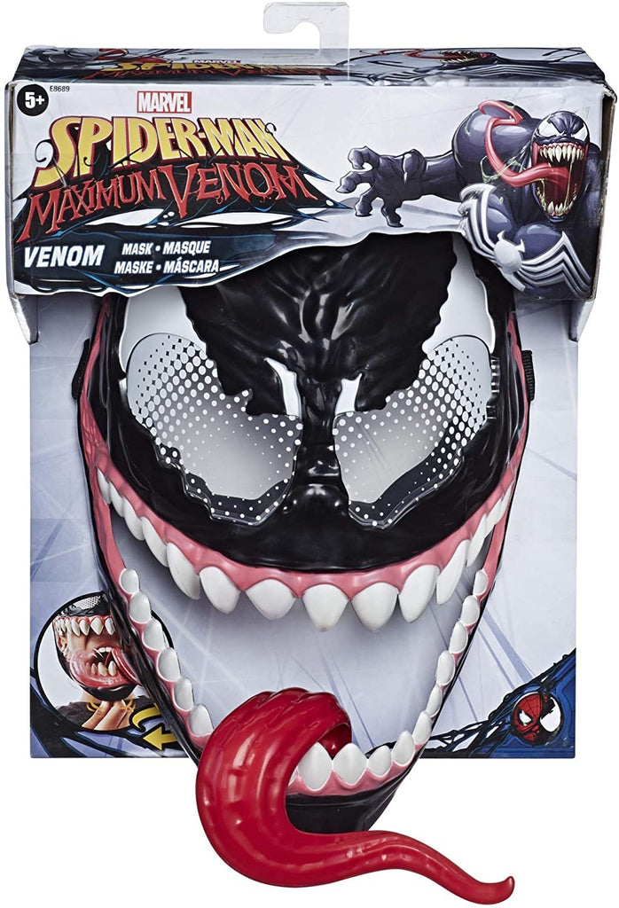 Spider-Man Marvel’s Maximum Venom, Venom Mask Role Play Toy, Lever-Activated Swinging Tongue Feature, Adjustable Strap, for Kids Ages 4 and Up