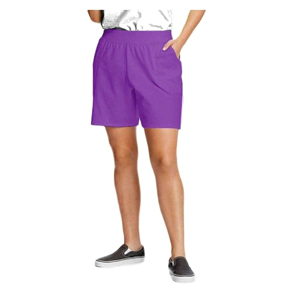 Just My Size by Hanes Plus Size Women's Jersey Essential Shorts - Style J333 (5X, Bright Violet)