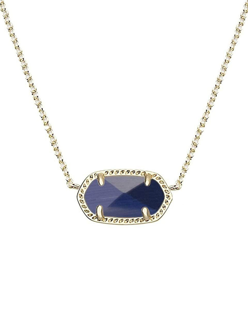 Kendra Scott Signature Elisa Pendant Necklace in Gold Plated & Navy Glass