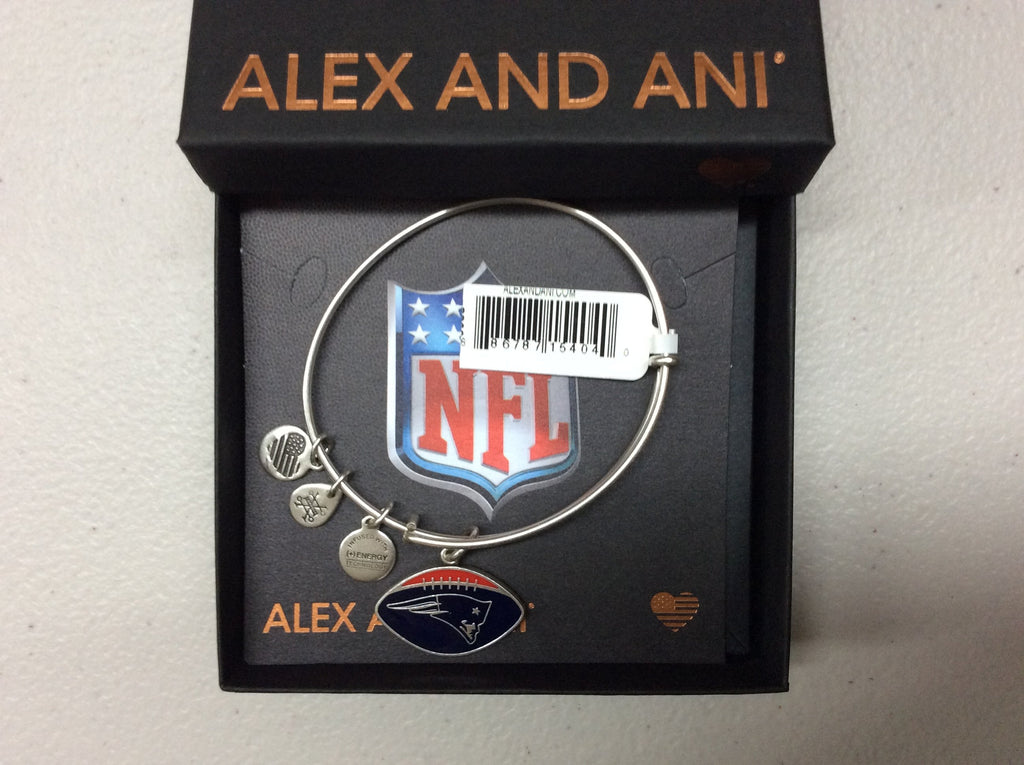 Alex and Ani Womens Color Infusion New England Patriots Football II Bangle