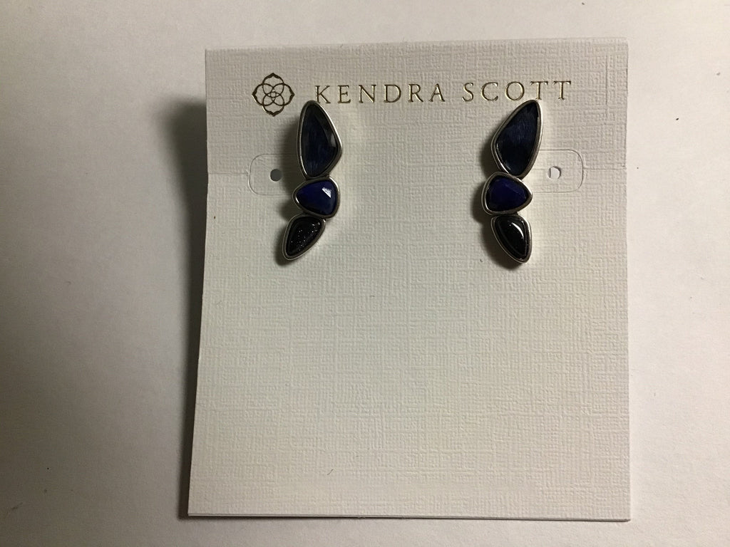 Kendra Scott Ivy Ear Climber, Vintage Silver Navy Mix