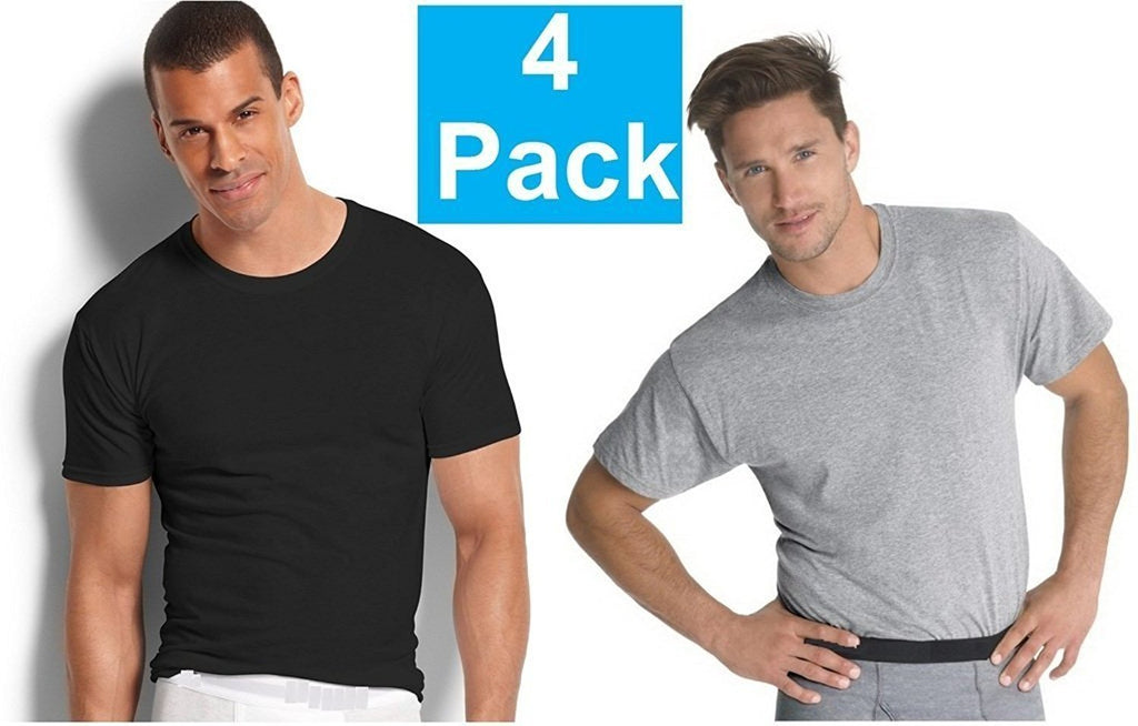 Fruit of the Loom Menâ€™s 4Pack Tall Grey Crew Neck T-Shirts Undershirts