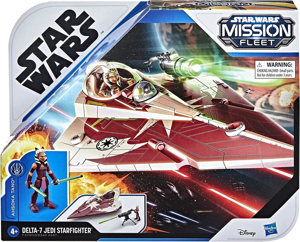 Star Wars Toys Mission Fleet Ahsoka Tano Delta-7 Jedi Starfighter, Starfighter Strike 2.5-Inch-Scale Figure and Vehicle, Ages 4 and Up, (F3790)