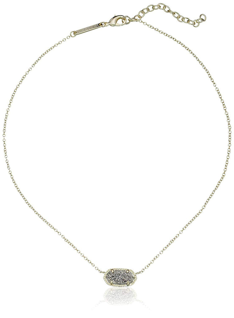 Kendra Scott Glam Rocks Elisa Gunmetal Drusy Pendant Necklace