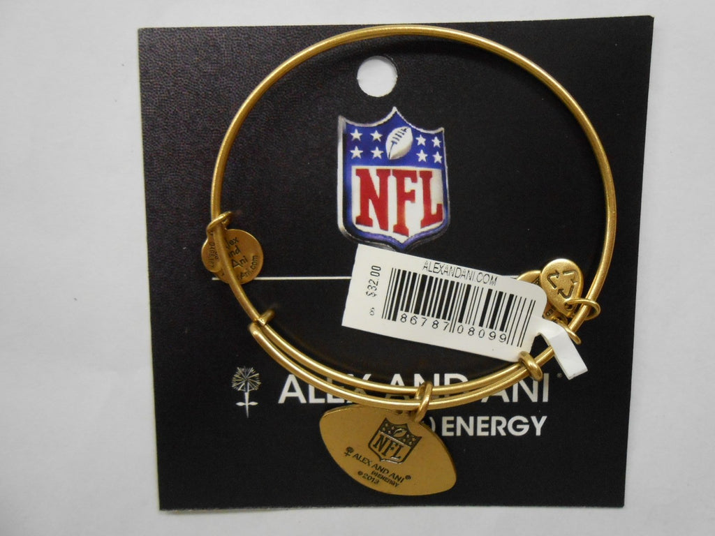 Alex and Ani "NFL" New York Jets Football Expandable Wire Bangle Bracelet, 7.5"