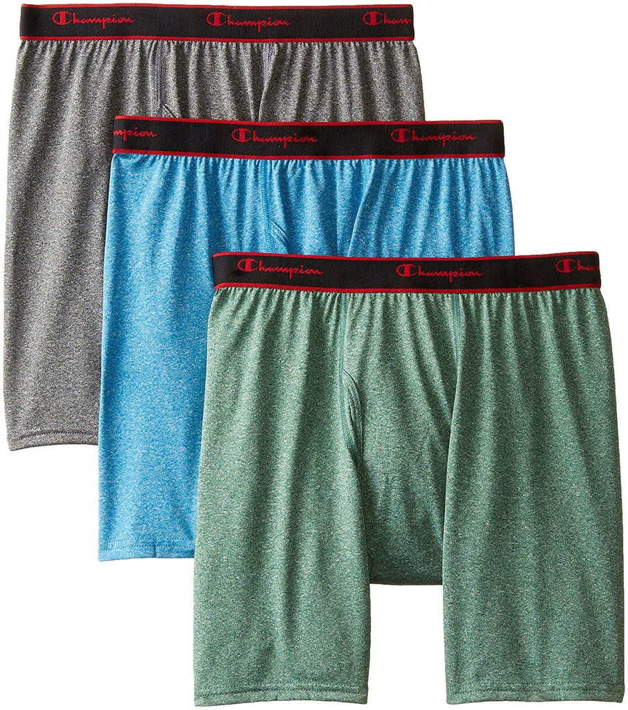 Champion Men's 3-Pack Active Performance Regular Leg Boxer Briefs