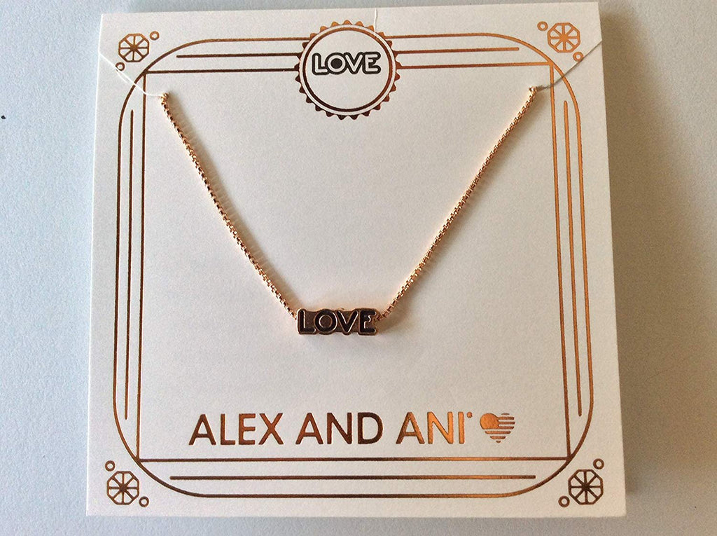 Alex and Ani Love Necklace Rose Gold NWTBC