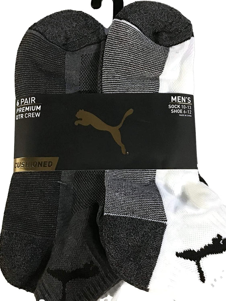 PUMA Men's 6-Pack Quarter Cut Socks