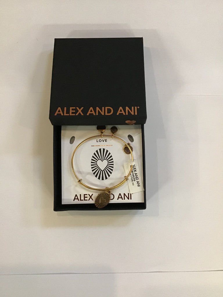 Alex and Ani Love V Bangle Rafaelian Gold One Size