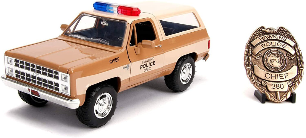 Jada Toys Stranger Things Hollywood Rides 1980 Chevy Blazer 1:24 Scale Die-Cast Metal Vehicle with Badge, Multi-Colored (JA31111)