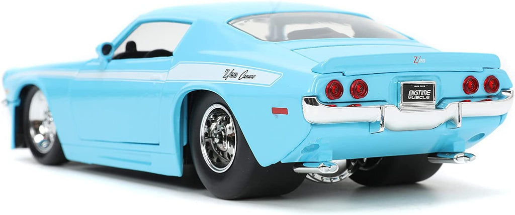 1971 Chevy Camaro Z/28 Light Blue with White Stripes Bigtime Muscle Series 1/24 Diecast Model Car by Jada 34201