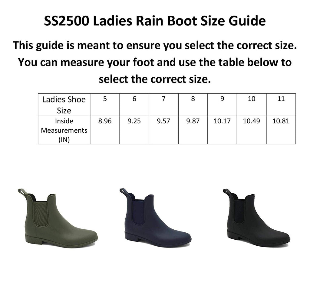 Sand Storm Ladies Booties Rainboots - Womens Waterproof Chelsea Boots with Handle