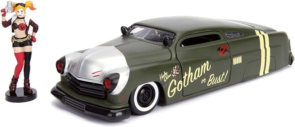 Jada Toys DC Comics Bombshells Harley Quinn & 1951 Mercury Die-cast Car, 1: 24 Scale Vehicle & 2.75" Collectible Figurine 100% Metal