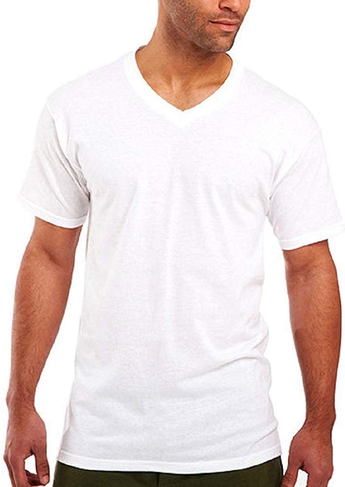 Fruit of the Loom Men's Stay Tucked V-Neck T-Shirt