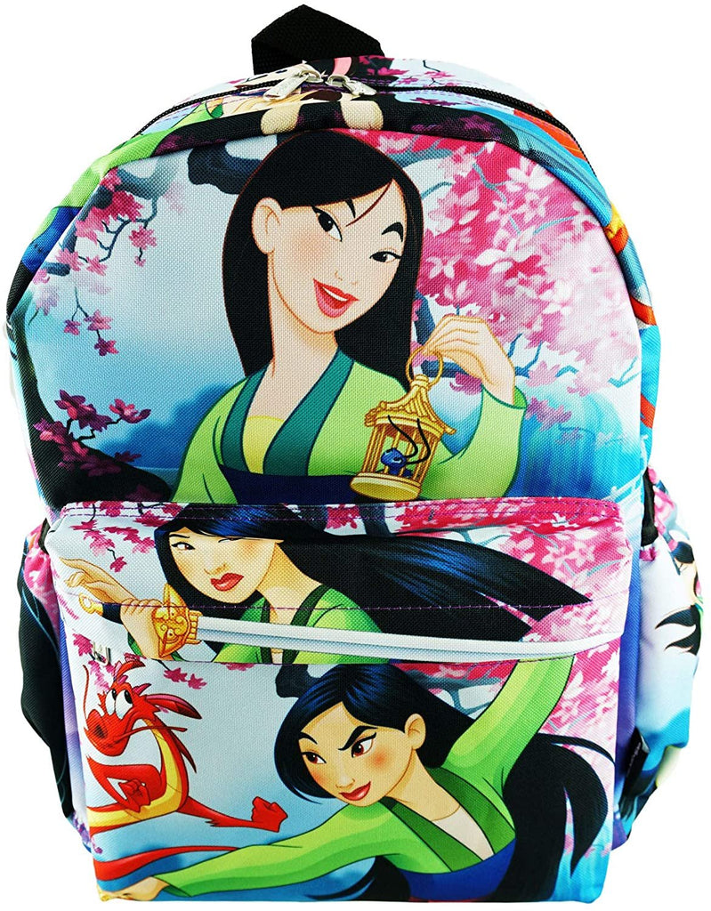 Disney Princess Mulan Deluxe Oversize Print Large 16" Backpack with Laptop Compartment - A19733